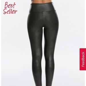 SPANX Feau Leather Leggings ~gently used